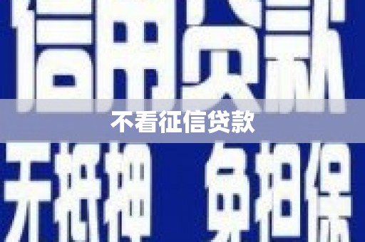 全椒不看征信贷款