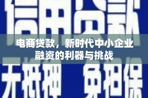 全椒电商贷款，新时代中小企业融资的利器与挑战