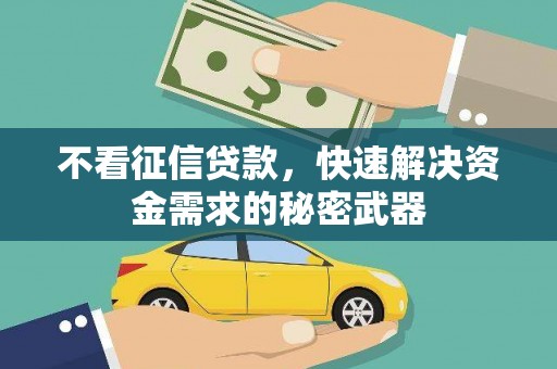 全椒不看征信贷款，快速解决资金需求的秘密武器