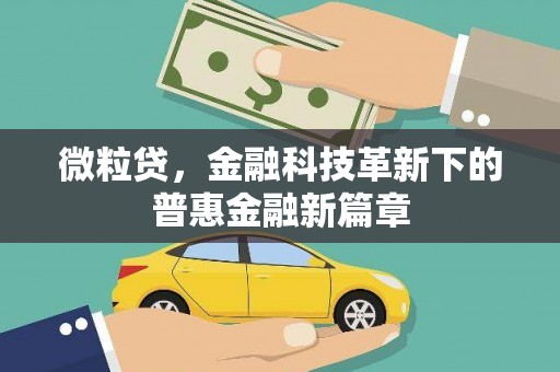 全椒微粒贷，金融科技革新下的普惠金融新篇章