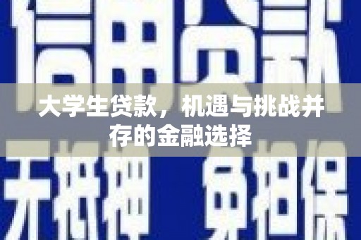 全椒大学生贷款，机遇与挑战并存的金融选择